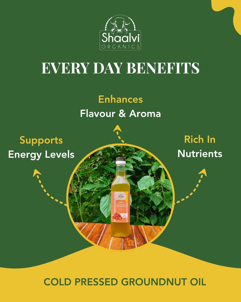 Organic Cold Pressed Groundnut Oil - Kachi Ghani Mungfali Oil