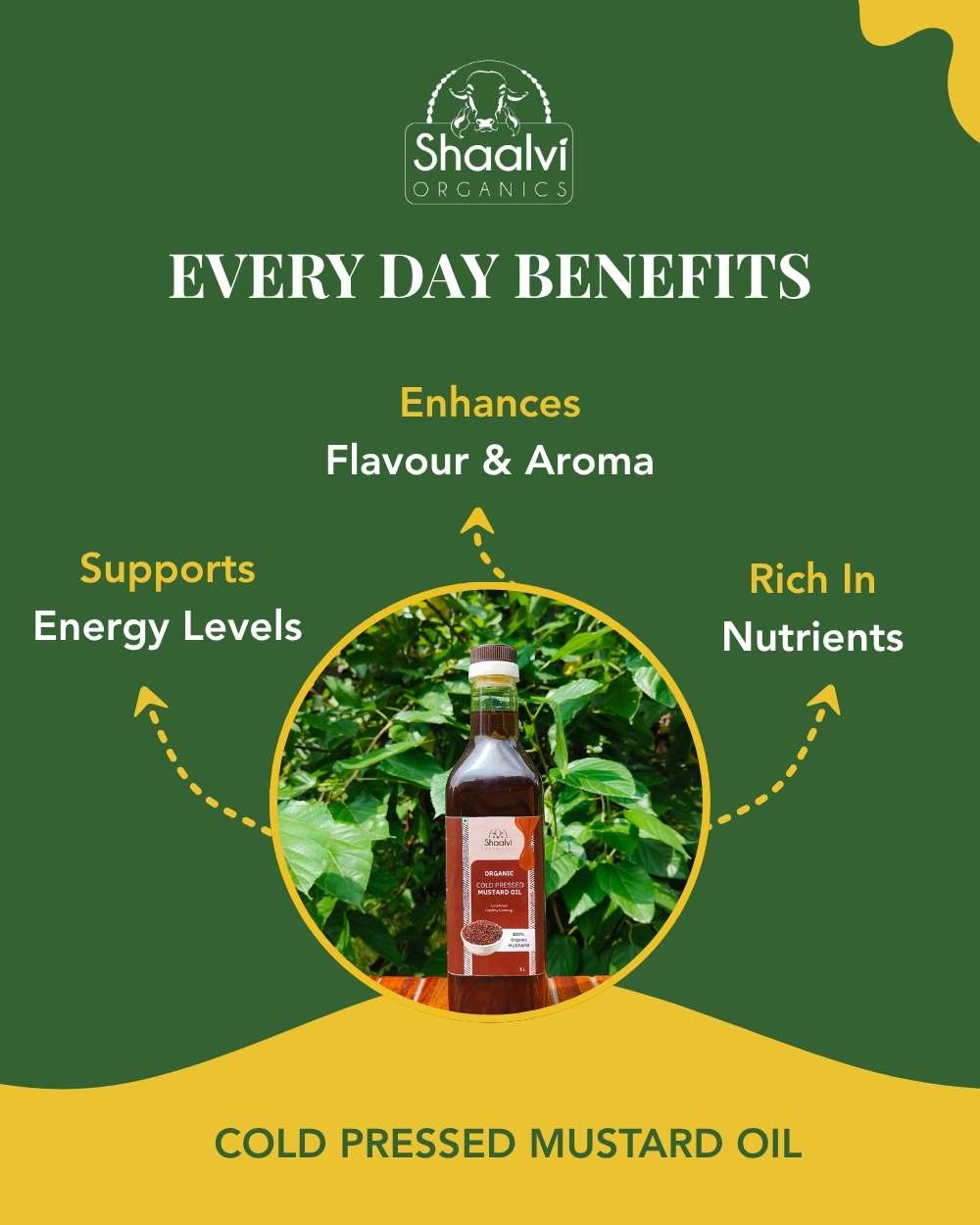 Organic Cold pressed Mustard Oil - Kachi Ghani Sarso Oil