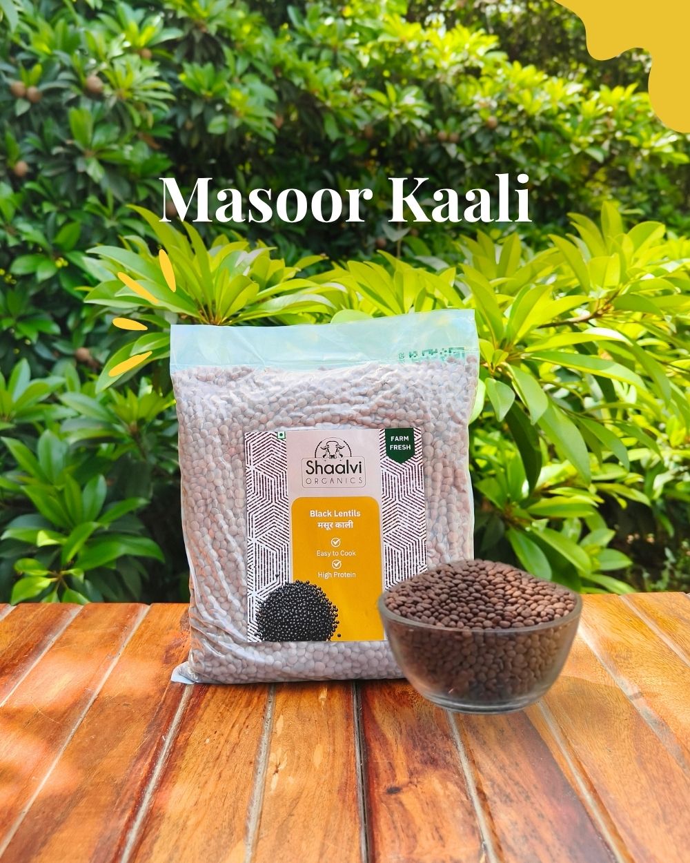 Organic Black Lentils - Masoor Daal kaai