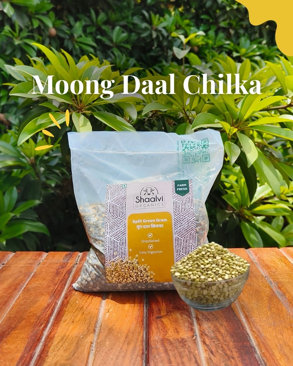 Organic Split Green Gram with Skin - Moong Daal Chhilka