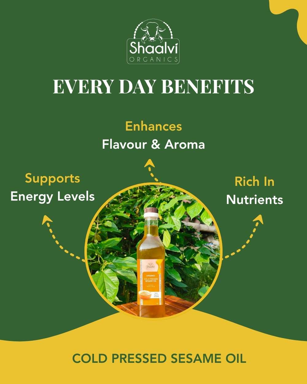 Organic Cold Pressed Sesame Oil - Kachi Ghani Til Ka Tel